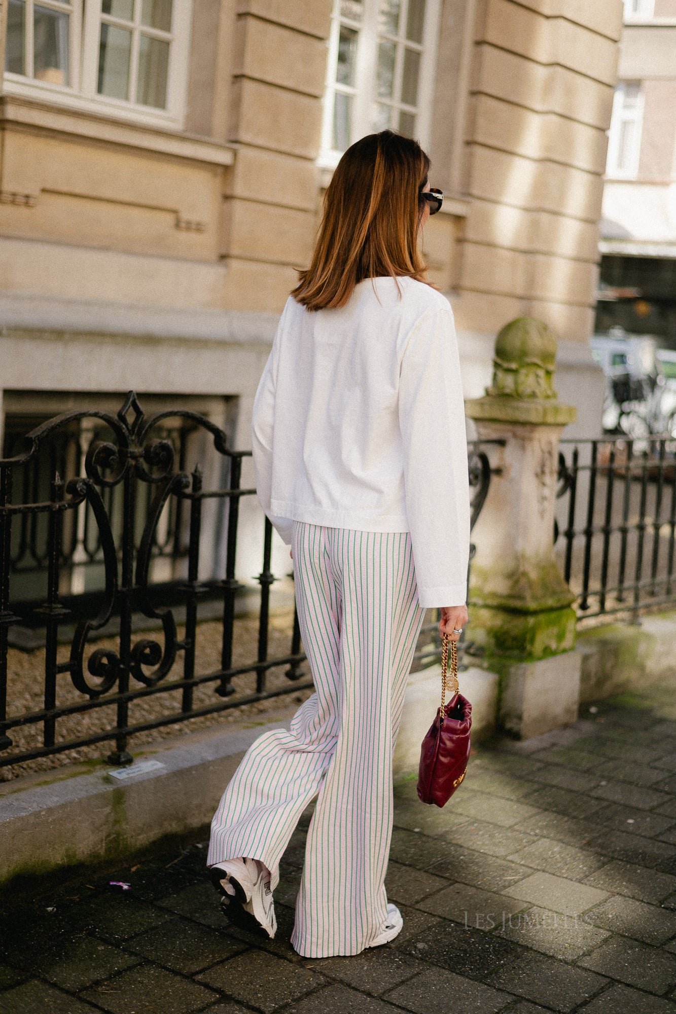 Cataleya trousers pink/green stripe