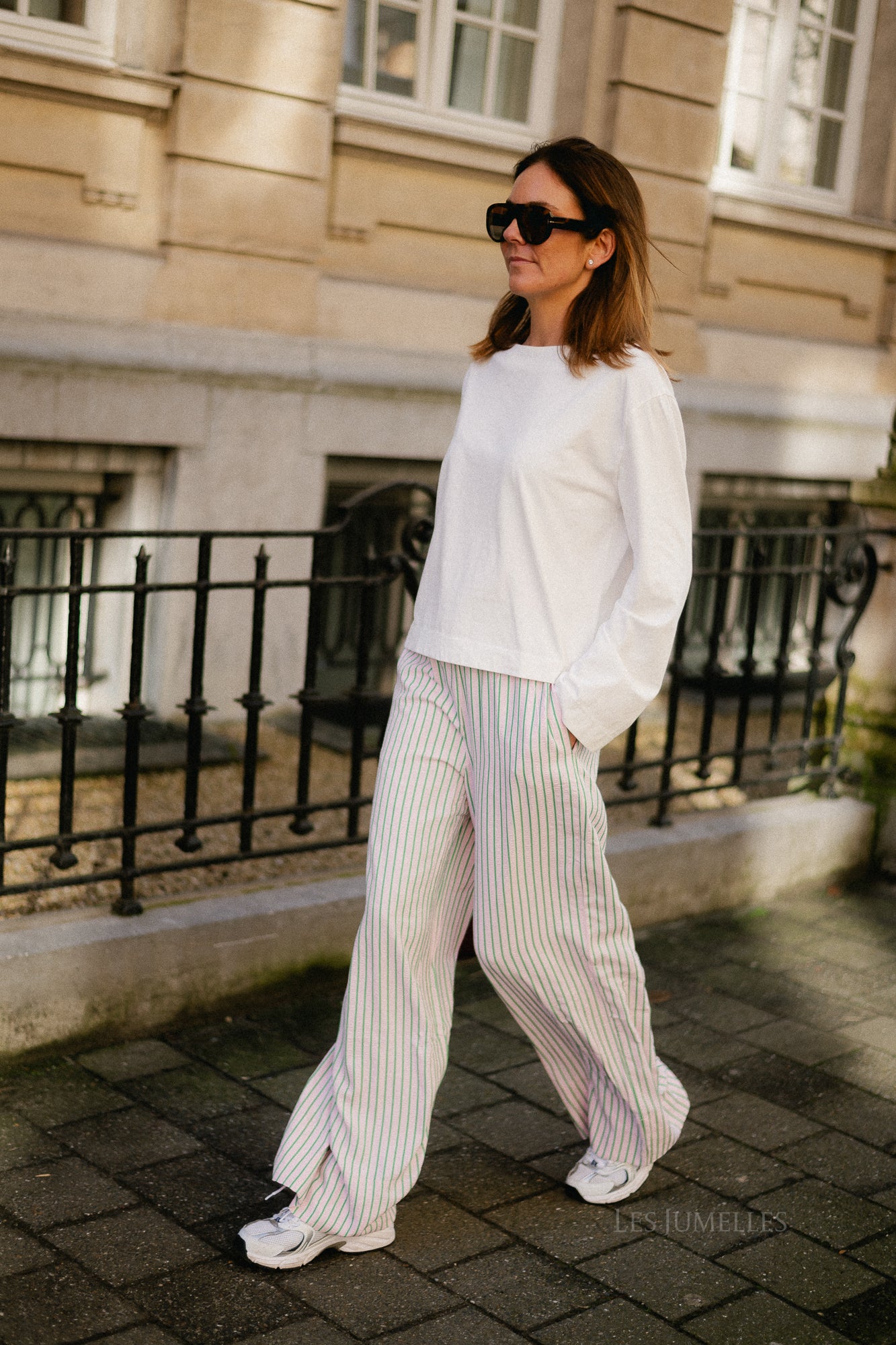 Cataleya trousers pink/green stripe