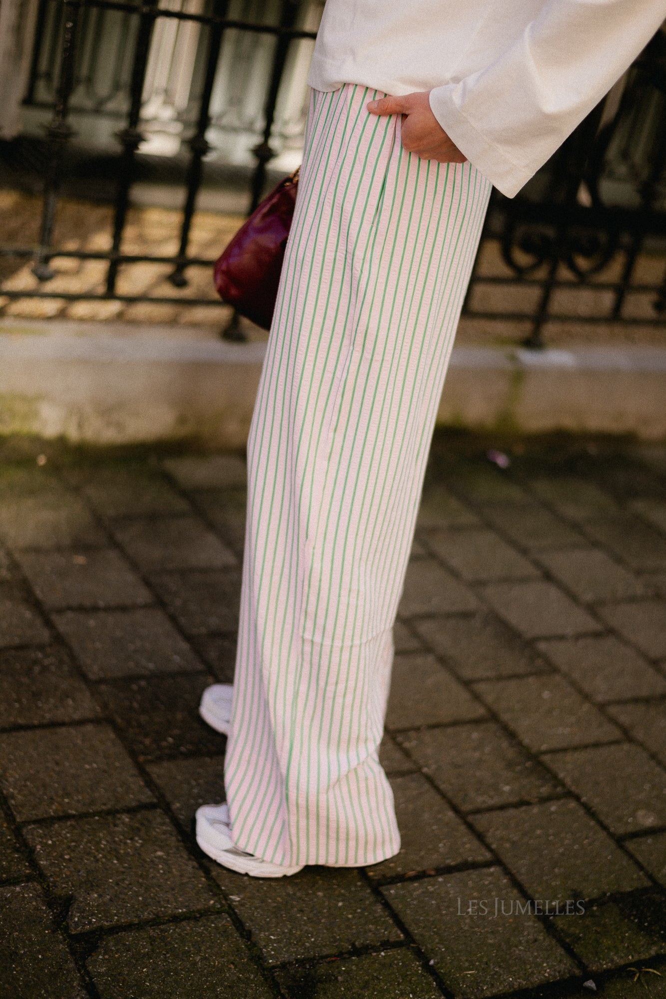 Cataleya trousers pink/green stripe