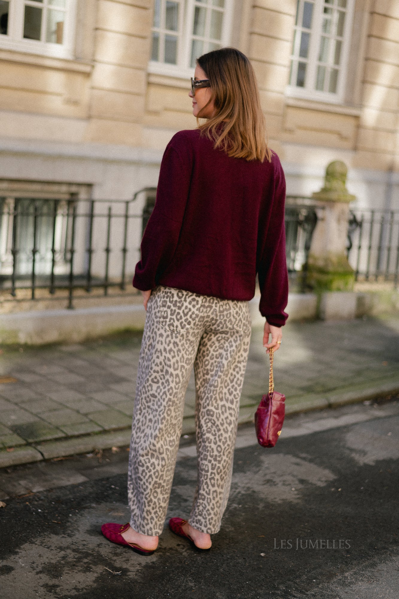 Elisabeth long-sleeve polo shirt burgundy