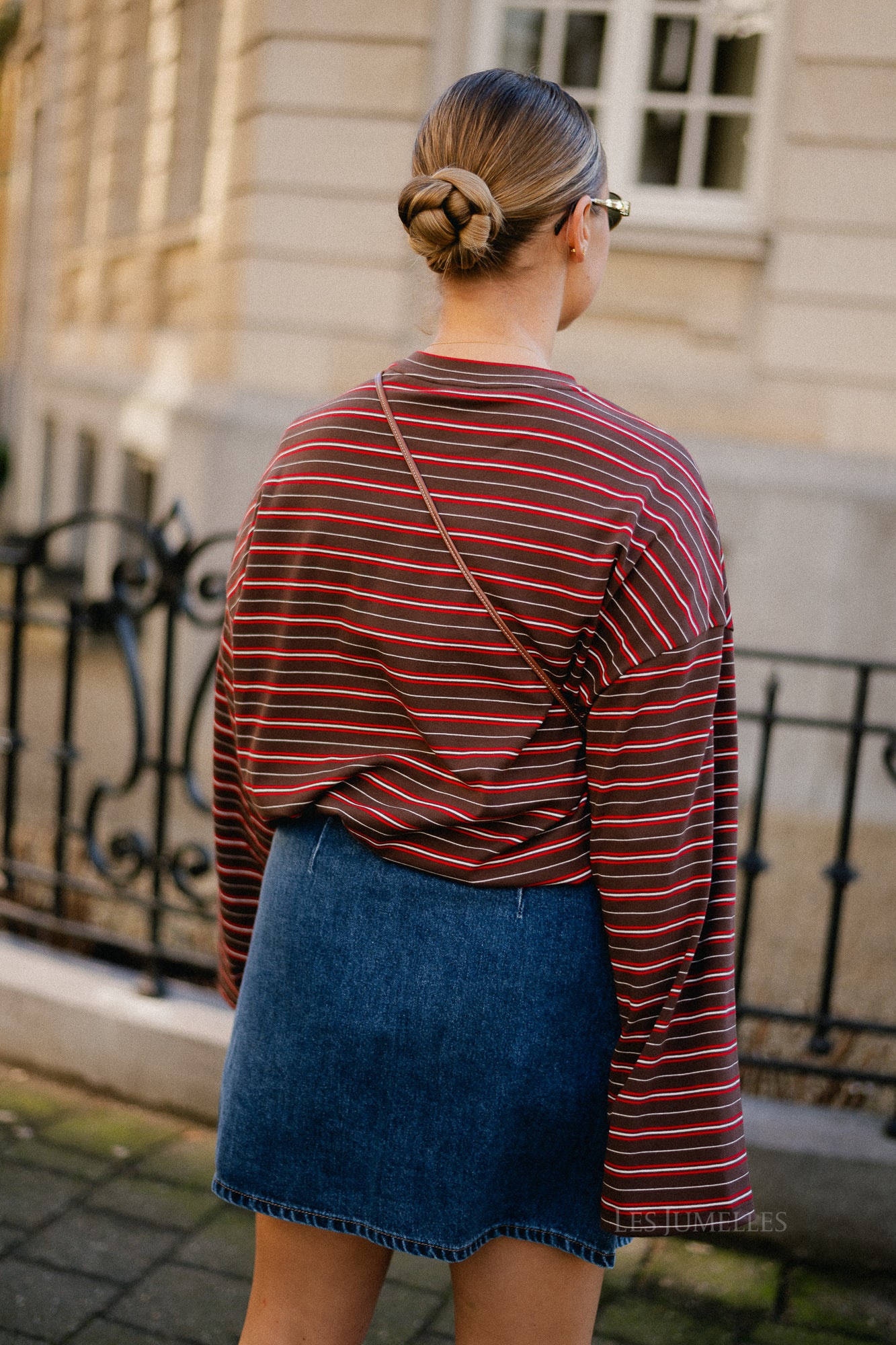 OBJRosie MW denim short wrap skirt medium blue denim