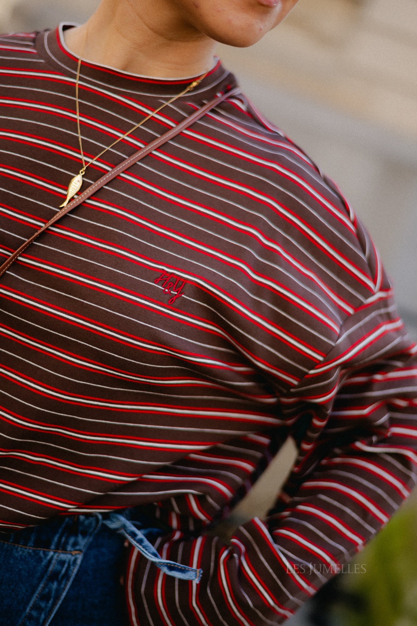 Tommy longsleeve saddle brown/red