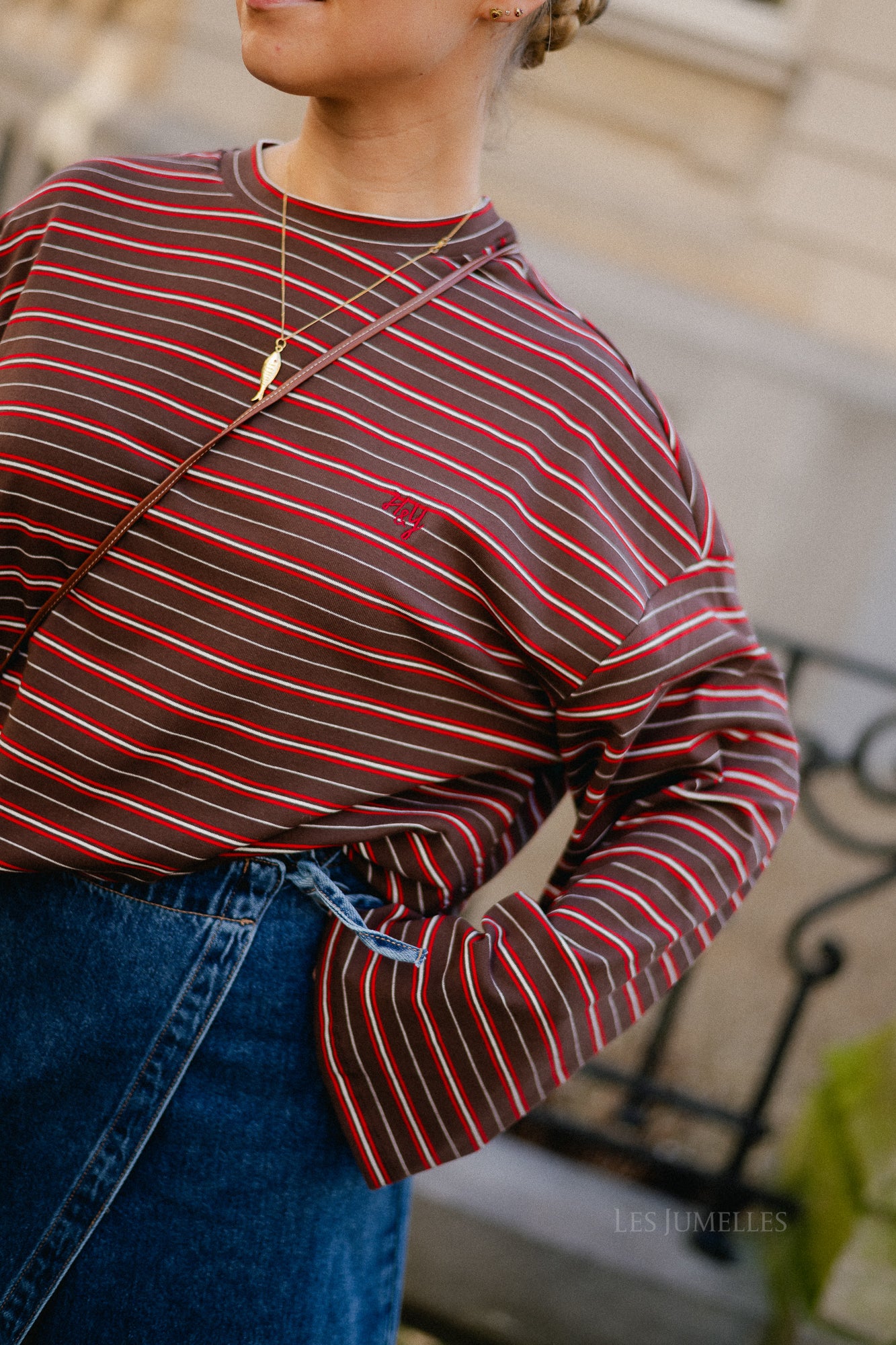 Tommy longsleeve saddle brown/red