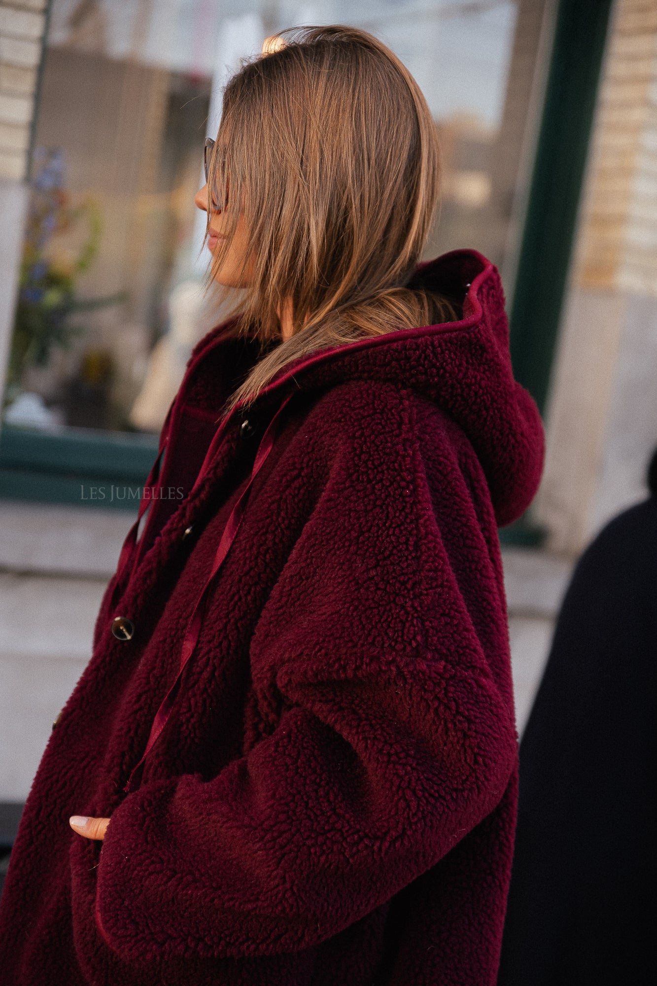 Briar teddy jacket burgundy