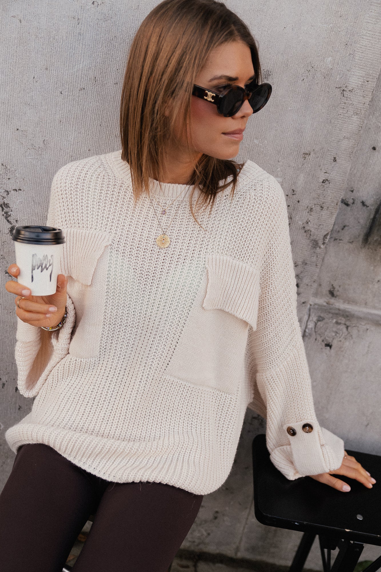 Noemie Strickpullover in Creme