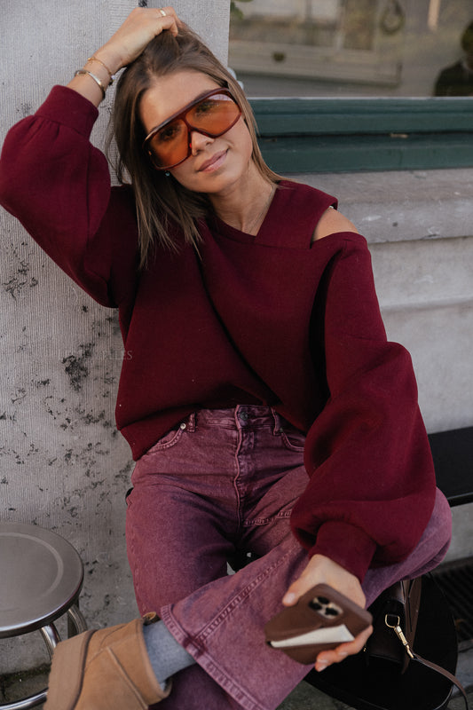 Les Jumelles Kyoto sweater burgundy