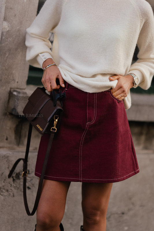 Les Jumelles Jodie denim skirt plum