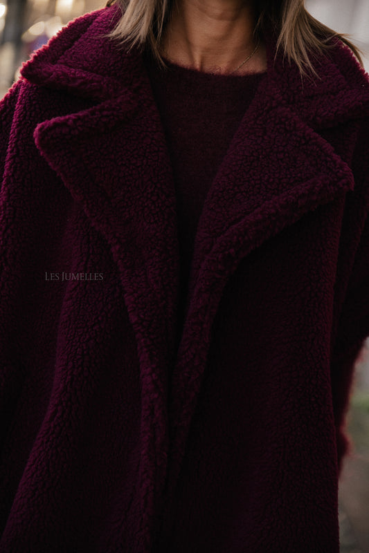 Les Jumelles Kensi poncho burgundy