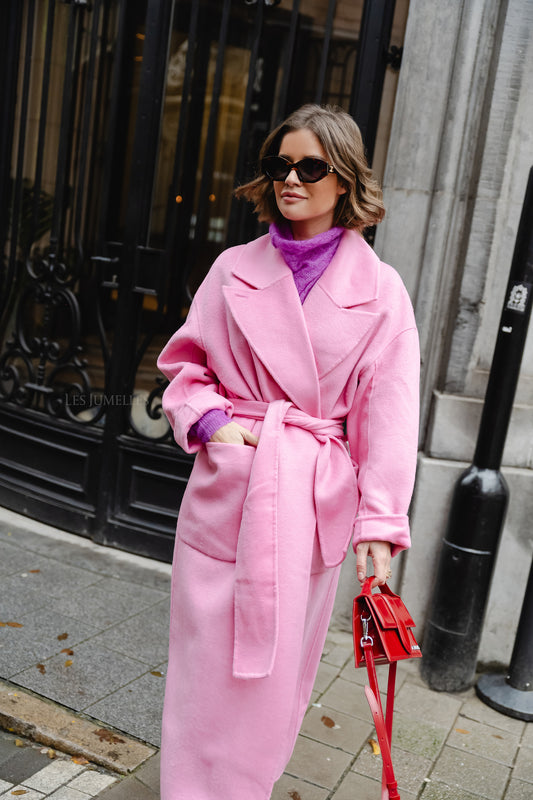 Les Jumelles Wool mix coat pink