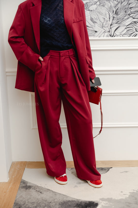 Les Jumelles Pantalon Caroline bordeaux