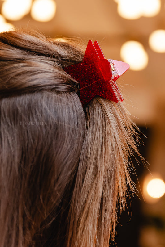 Les Jumelles Hair clip shining star red