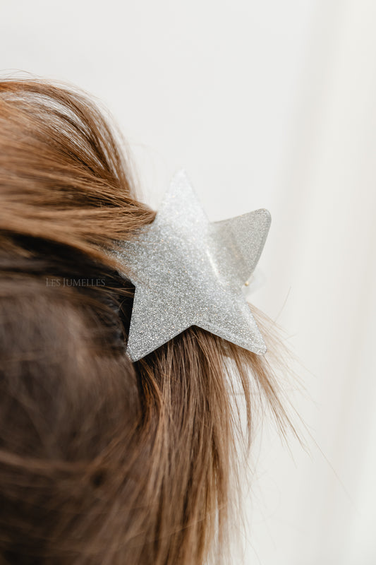 Les Jumelles Hair clip shining star silver