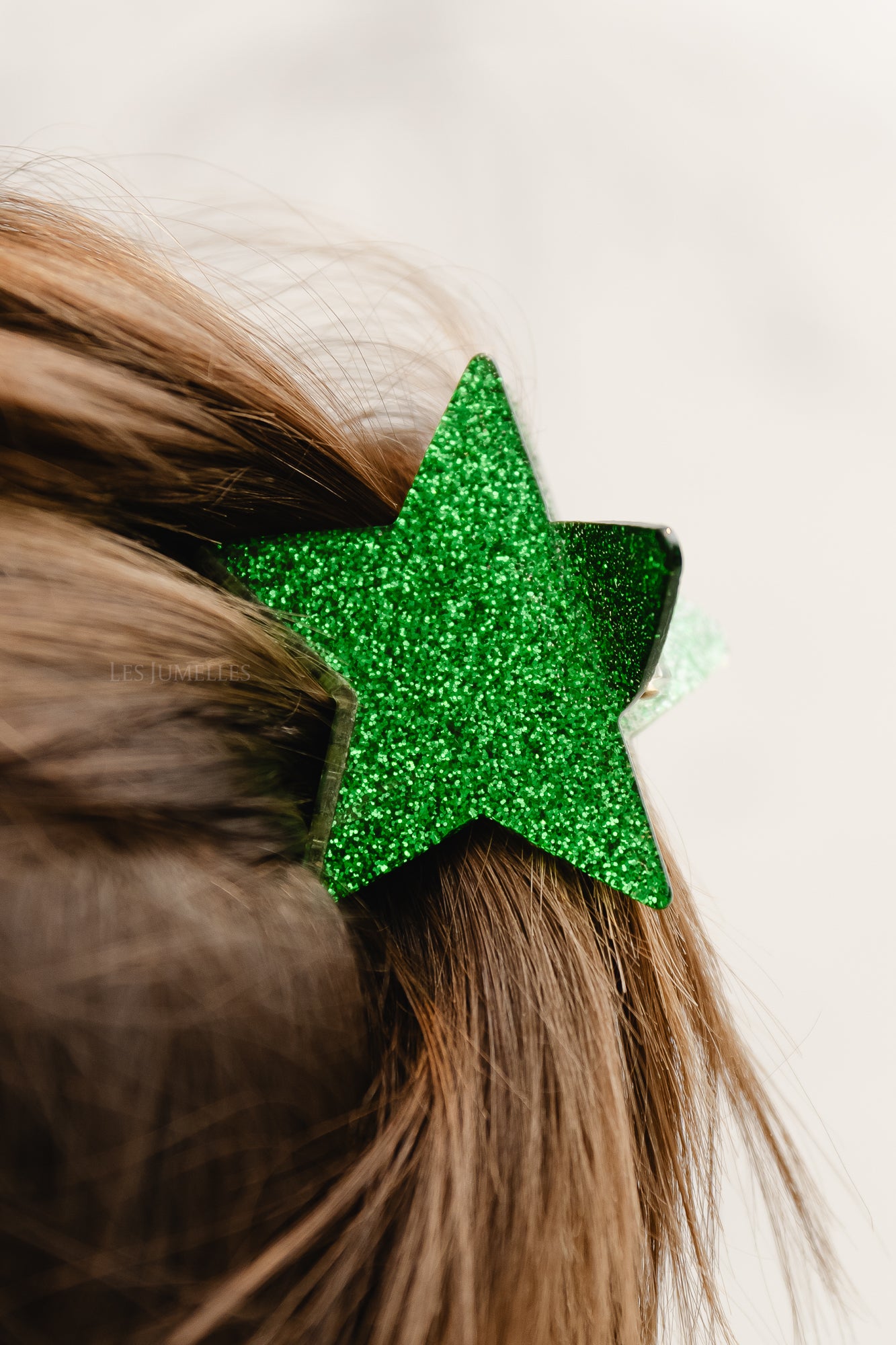 Haarclip glanzende ster groen