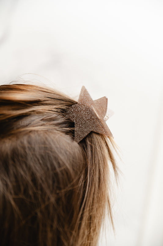 Les Jumelles Hair clip shining star brown