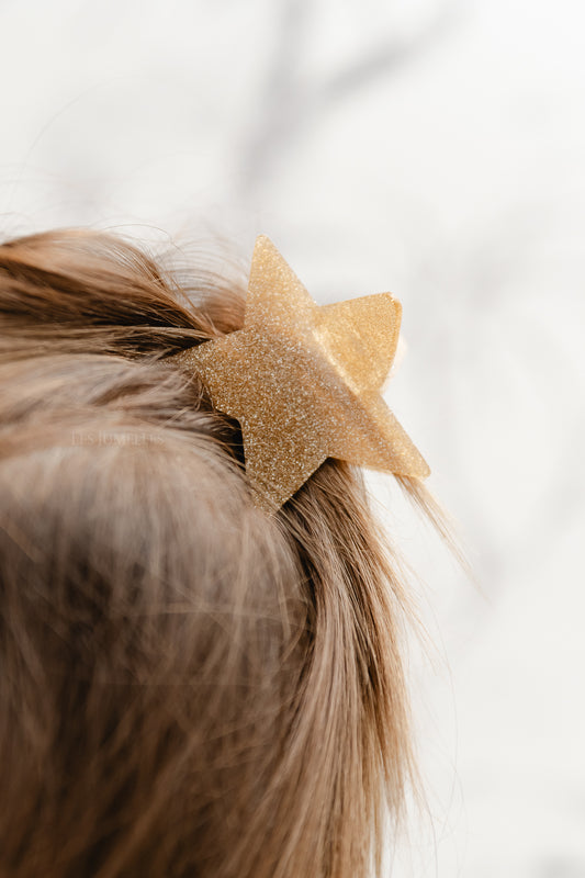 Les Jumelles Barrette à cheveux étoile brillante dorée