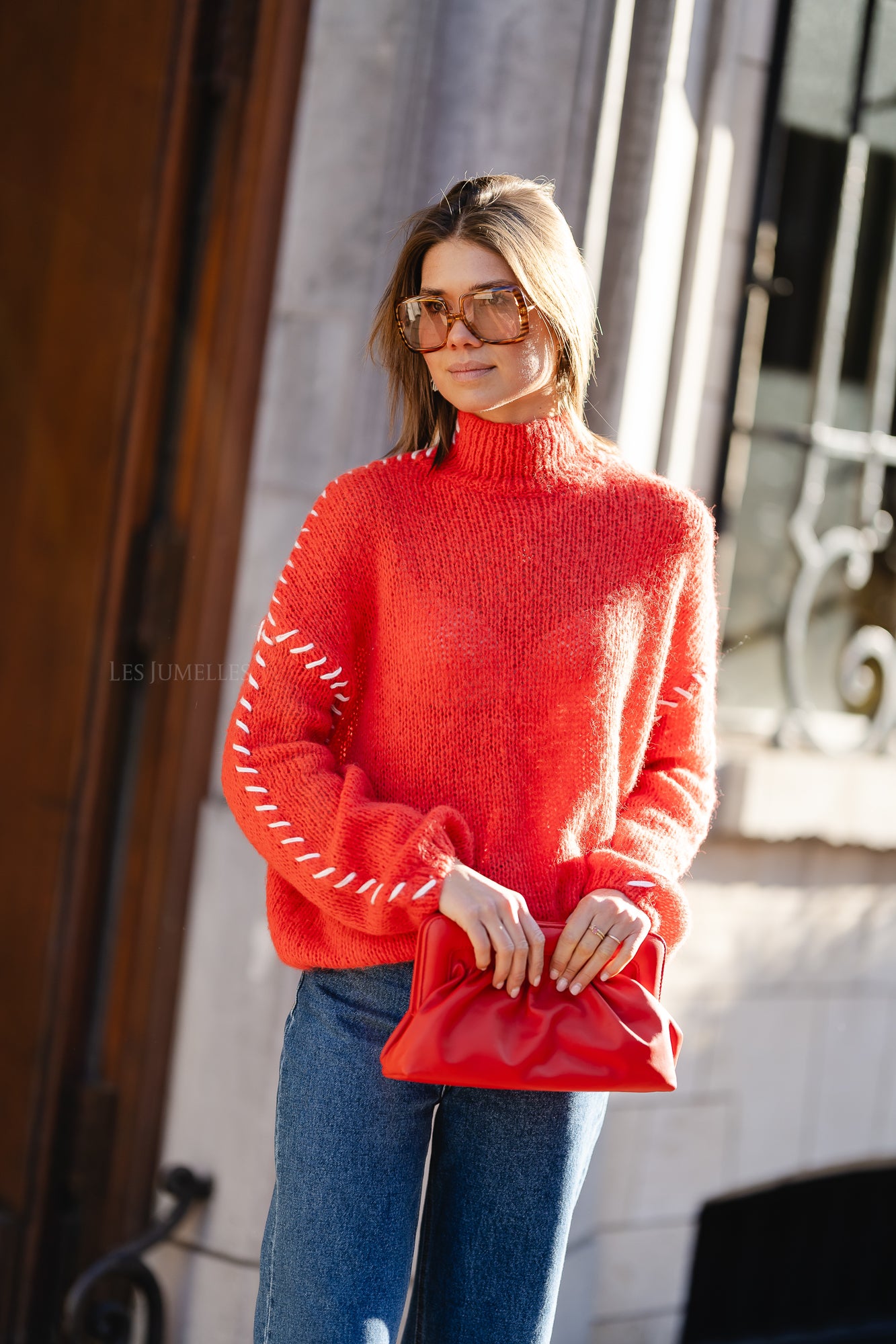 VIChoca new L/S knit pullover poppy red