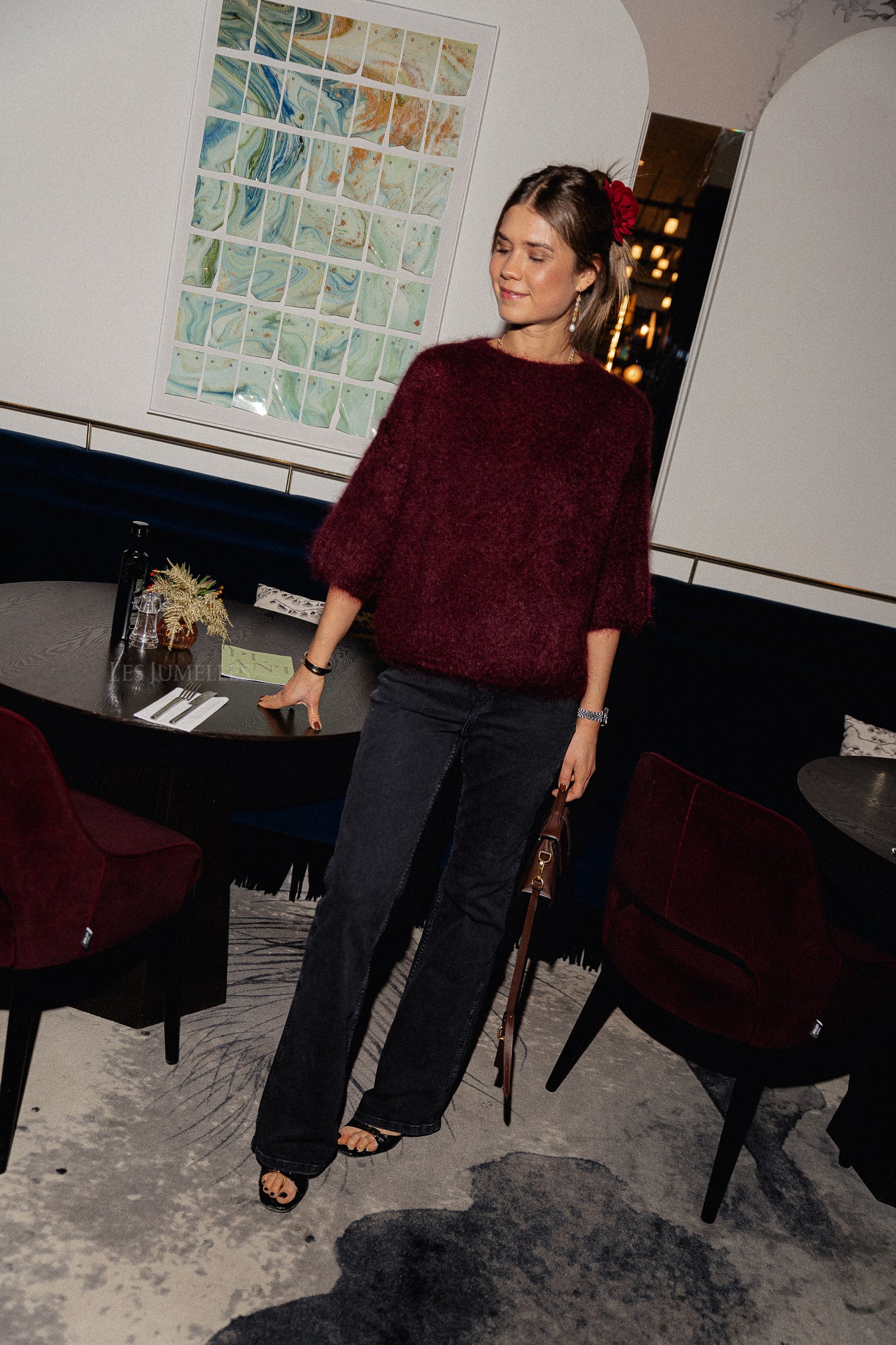 Nova mohair jumper burgundy