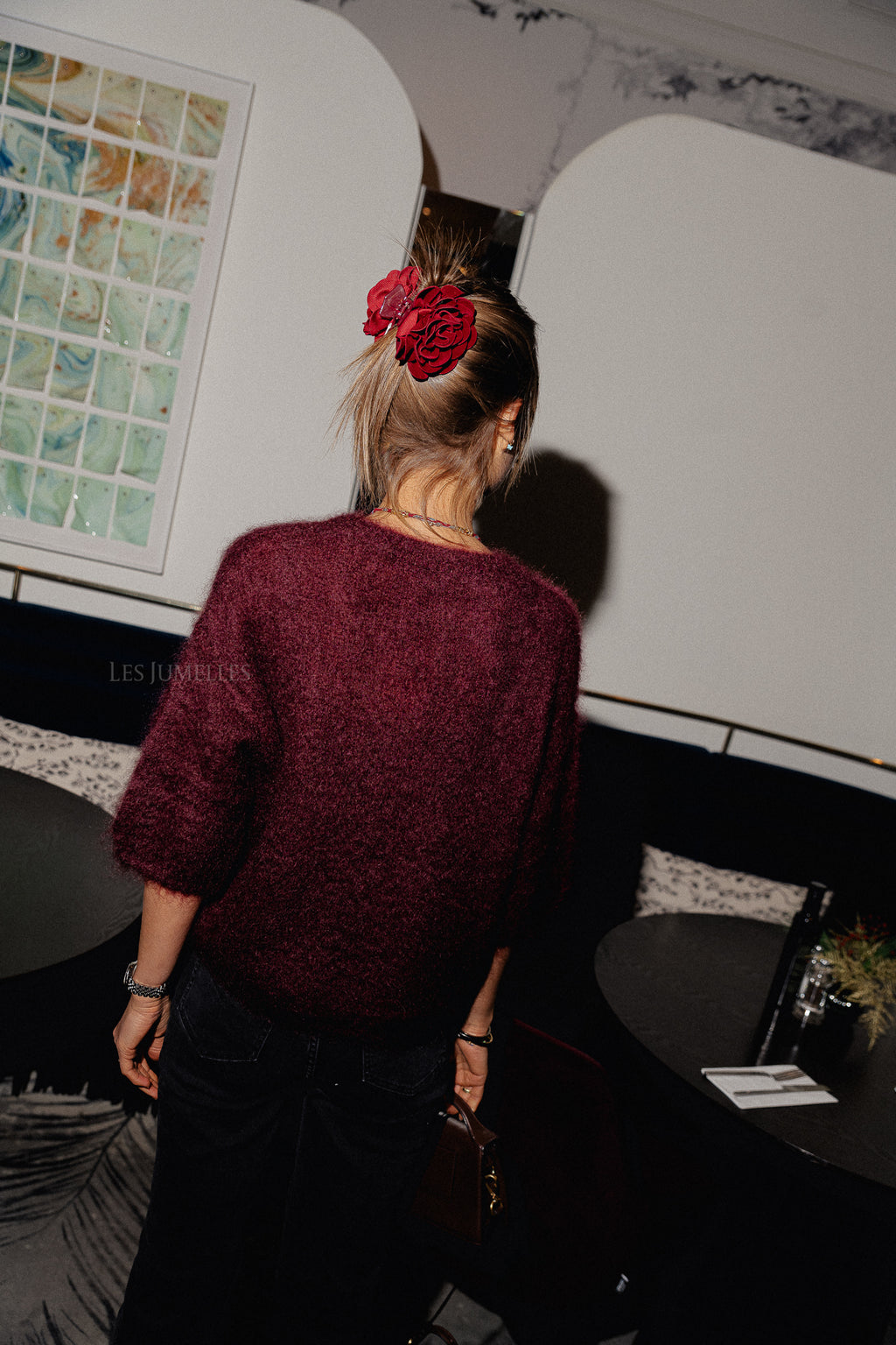 Pull Nova en mohair bordeaux