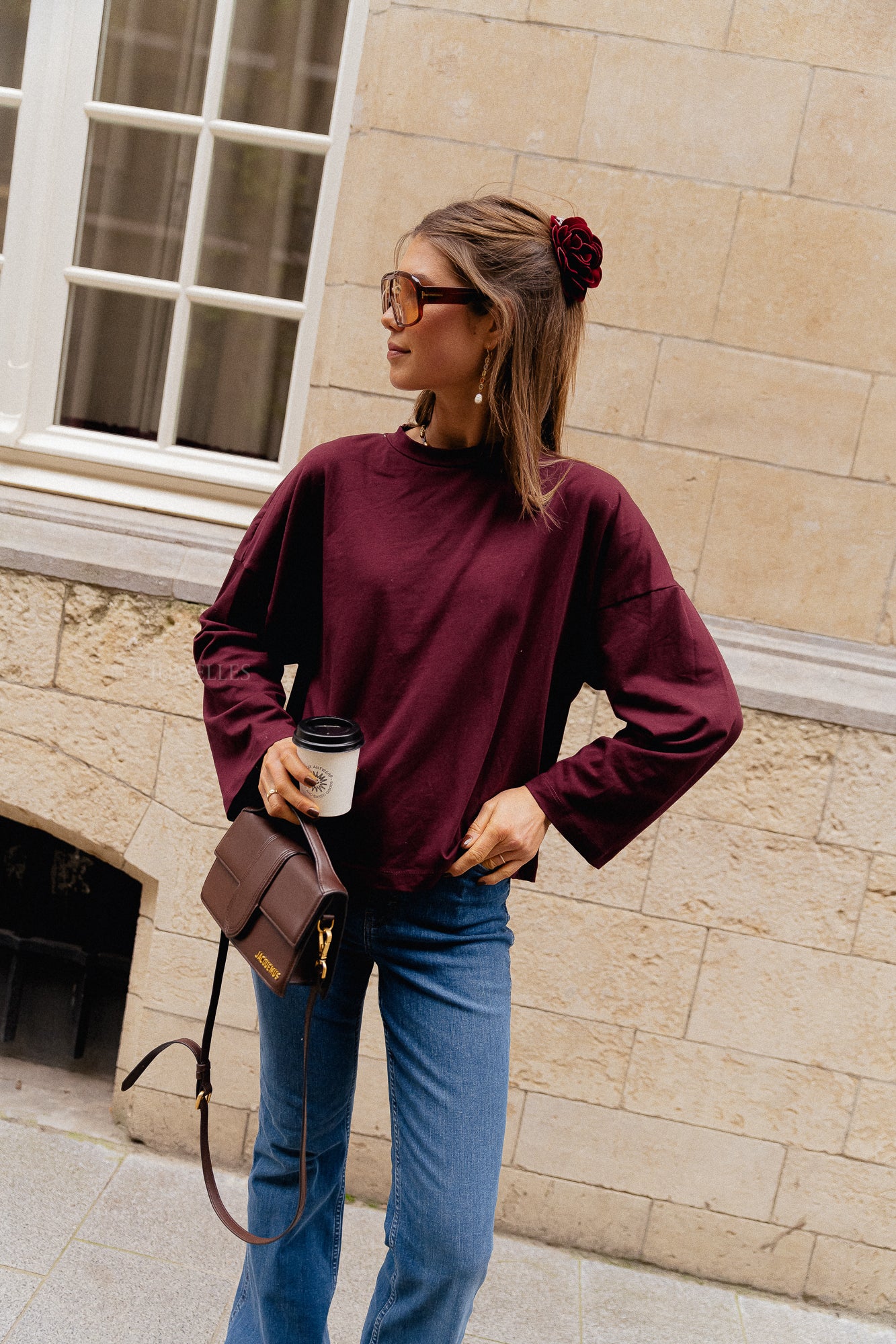 Rachel LS shirt burgundy