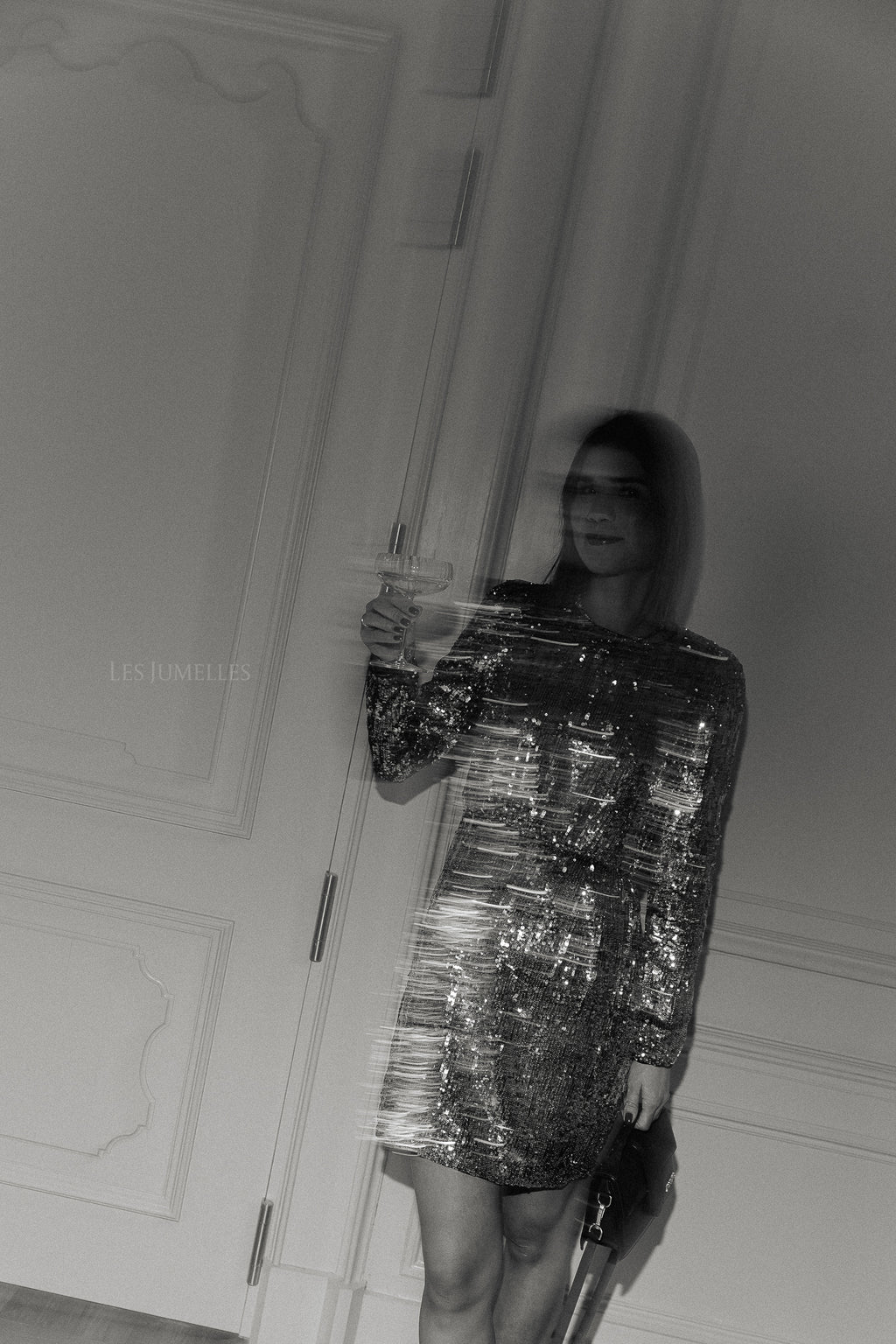 SLFAri-Colyn Langarm-Kleid mit Pailletten Silber