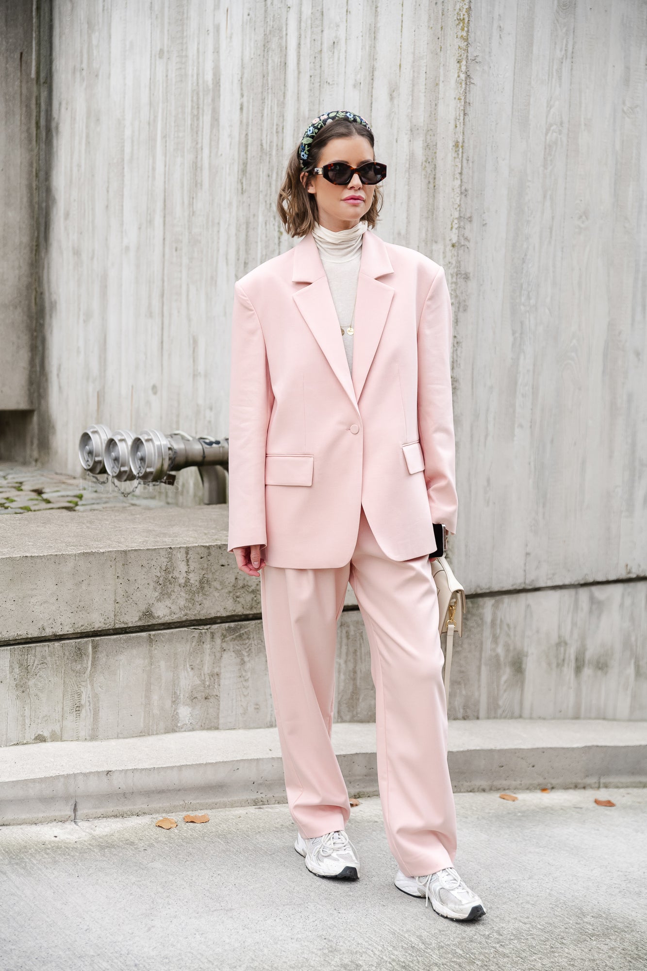 Oversized blazer pale pink