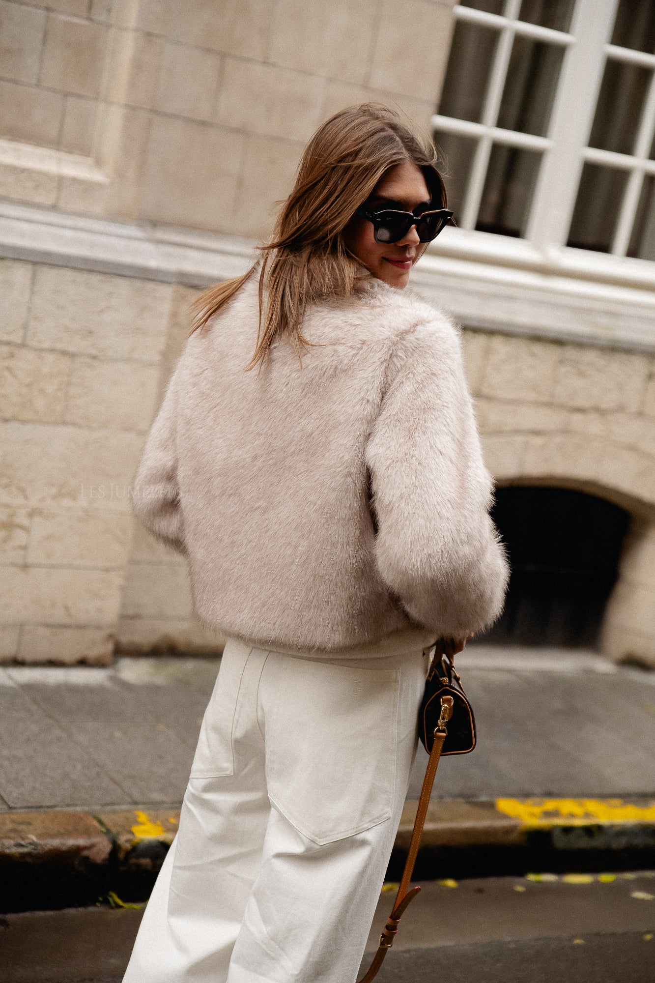 Grace faux fur coat beige