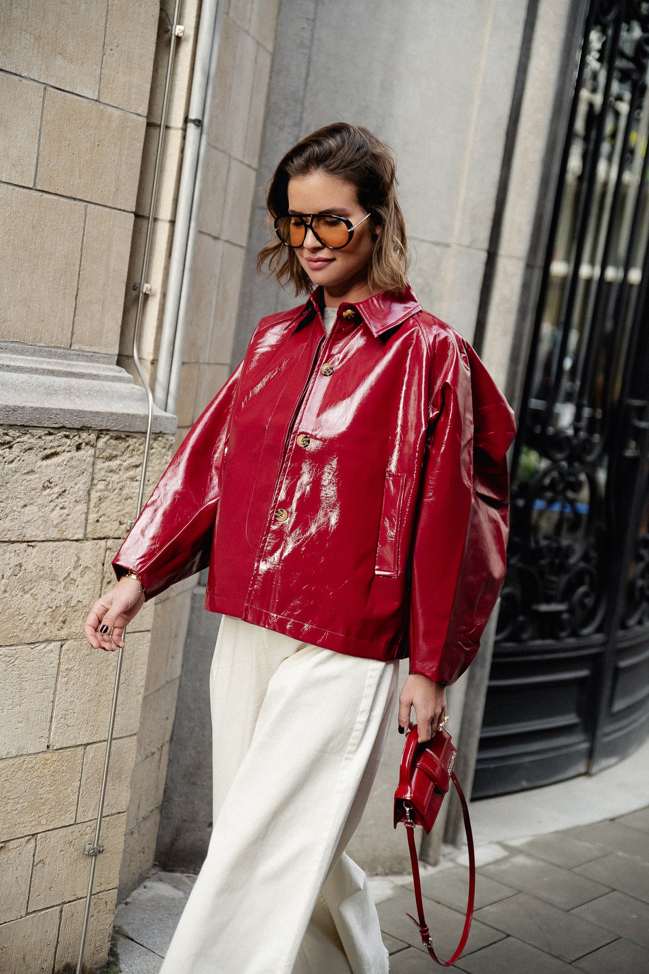 Jodie PU jacket red