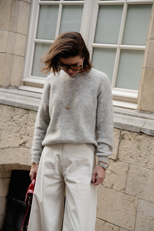 Les Jumelles Julia Mohair Pullover Grau Melange