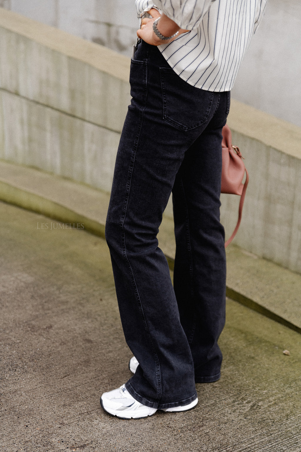 RivyGZ HW flared jeans donkergrijs