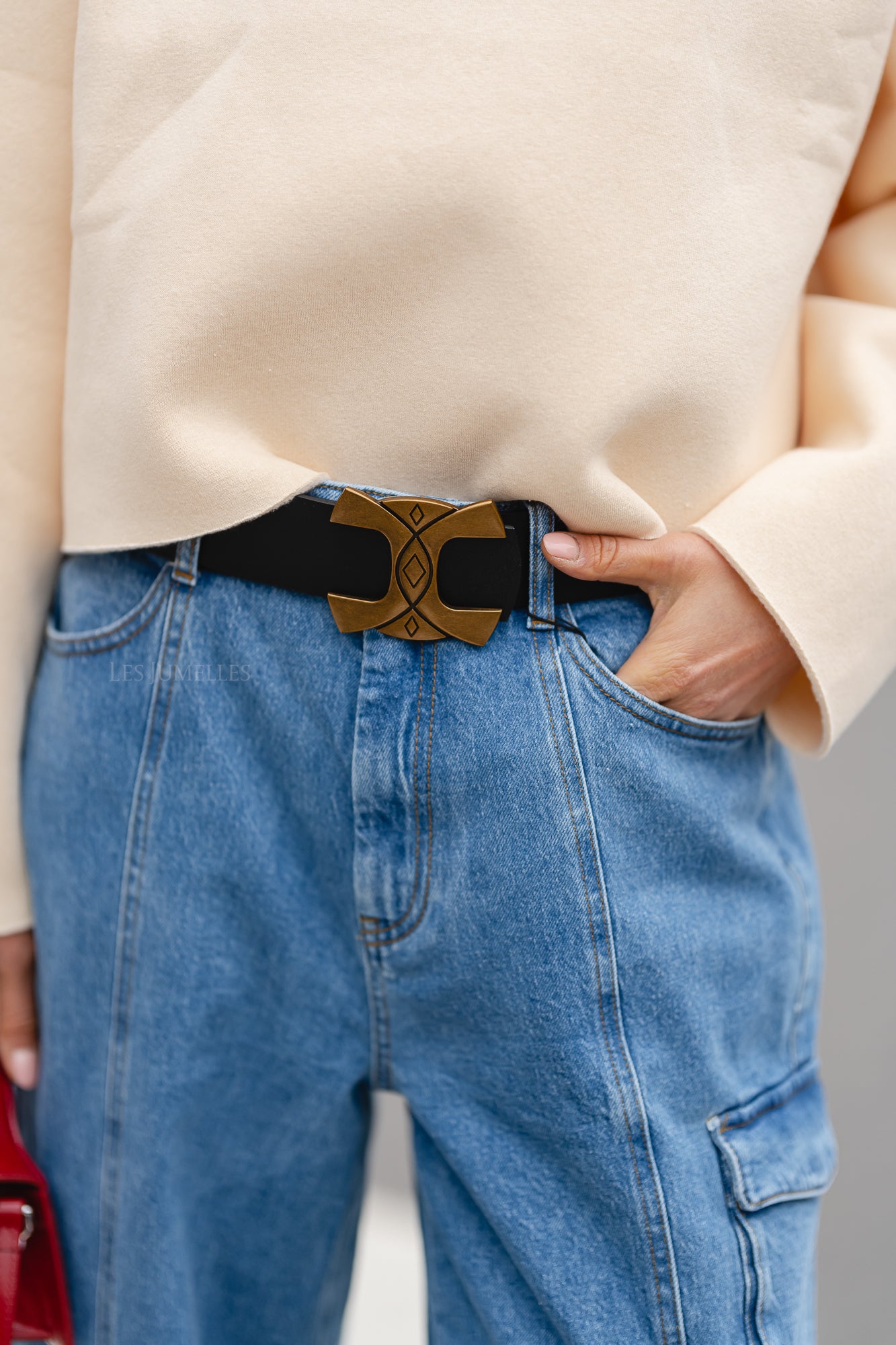 Zoey leather belt black