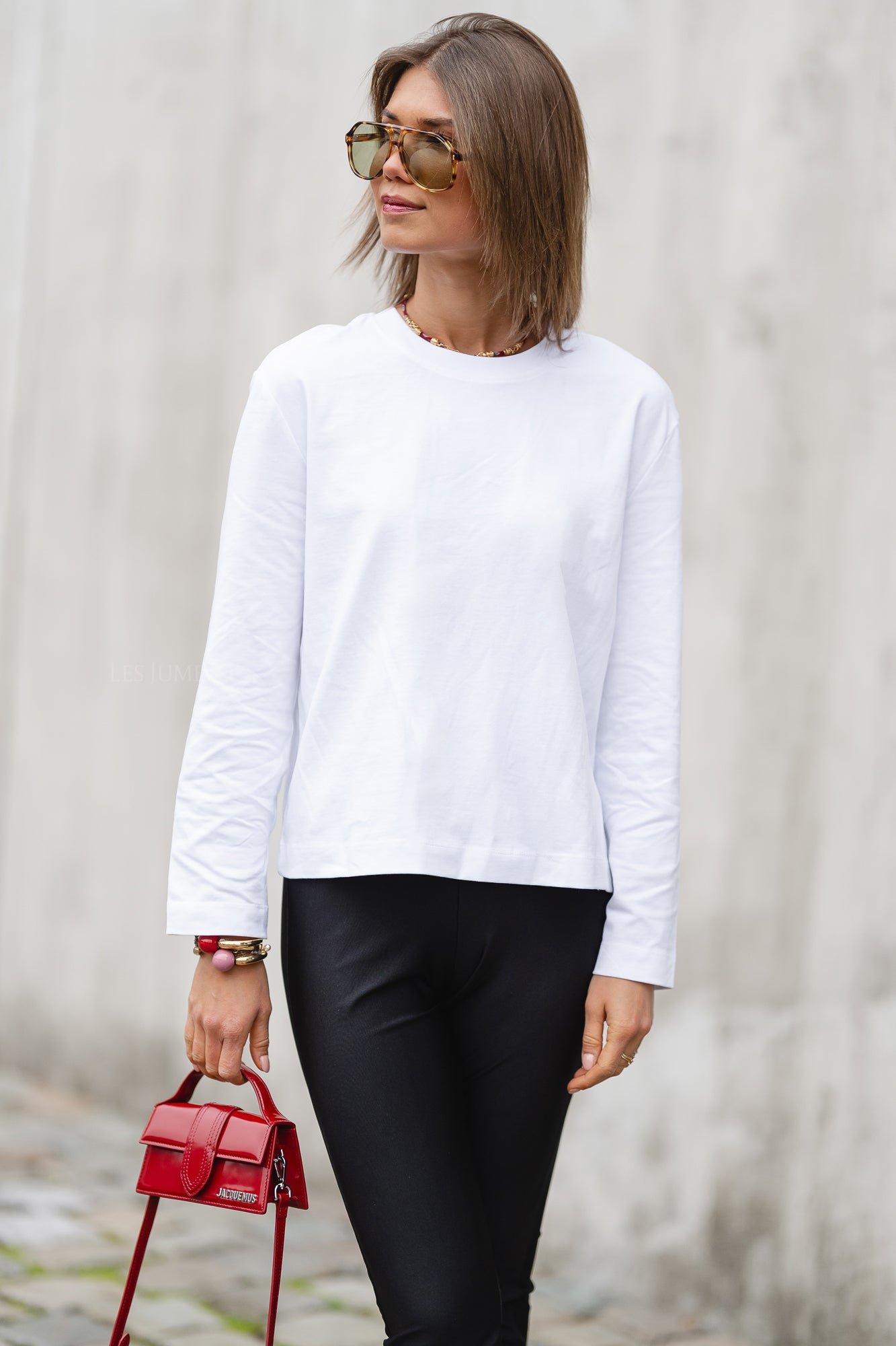 Slfessential ls boxy tee noos bright white