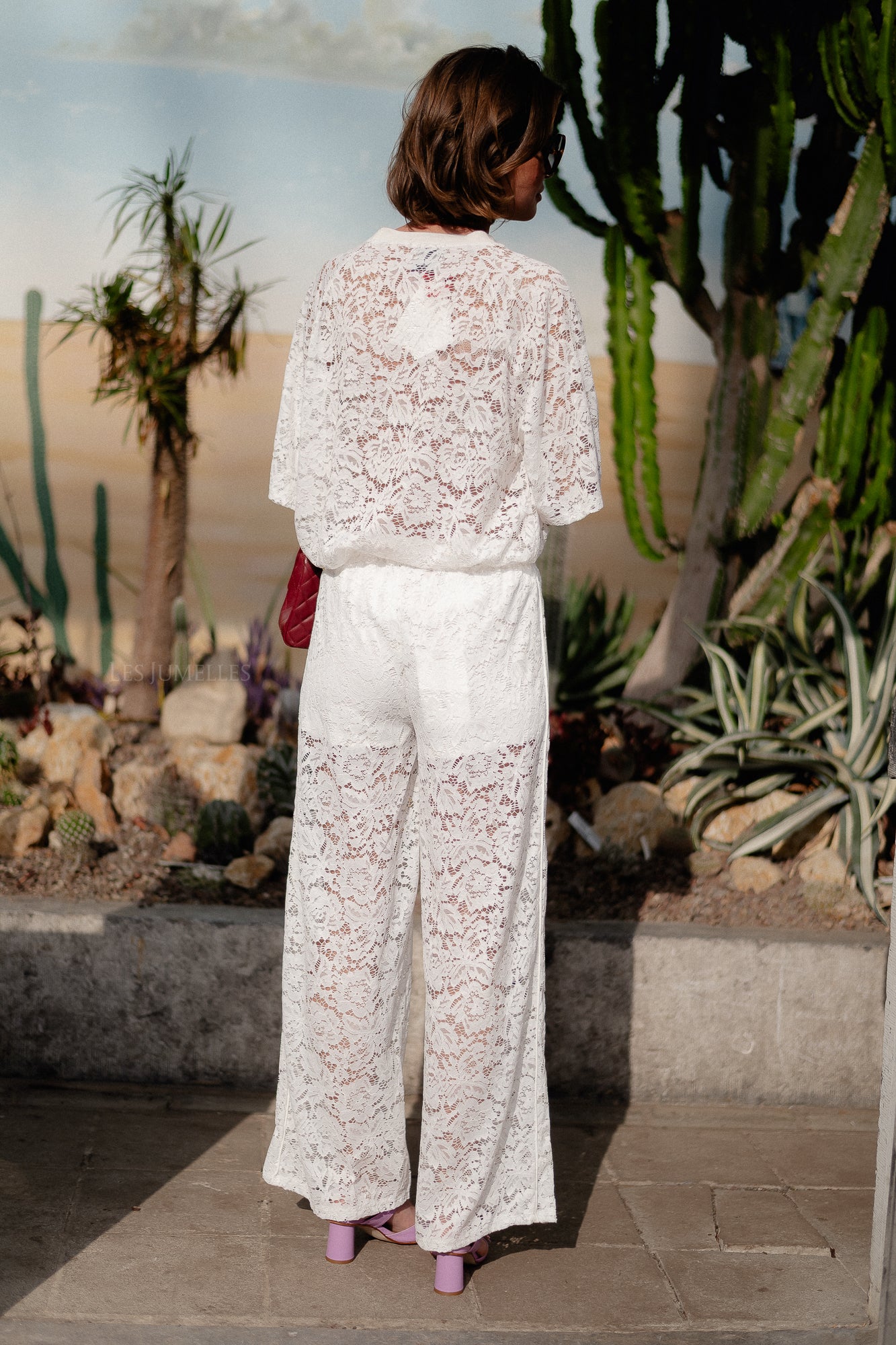 Georgina lace pants white