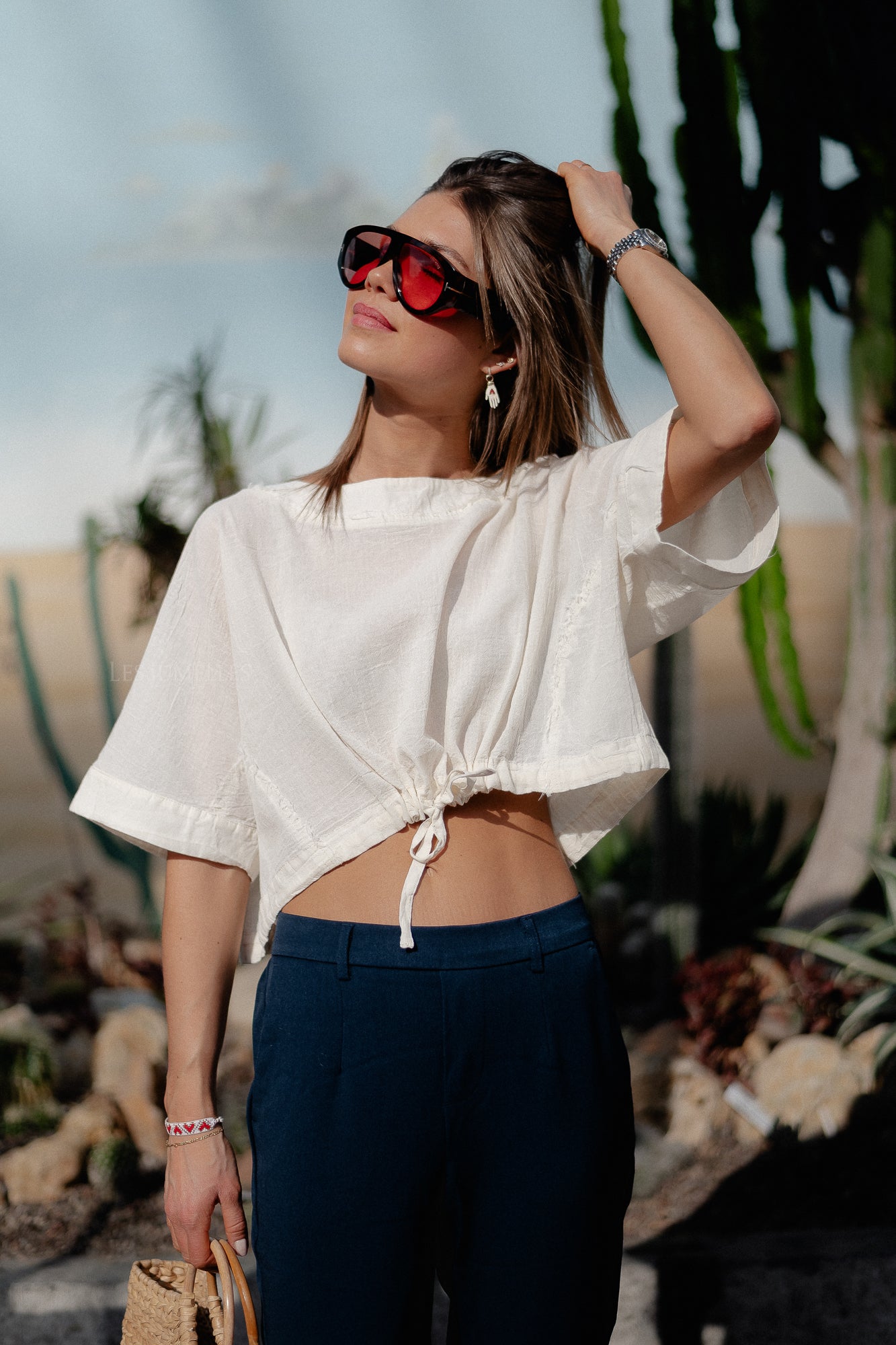 Kaliopi crop top off white