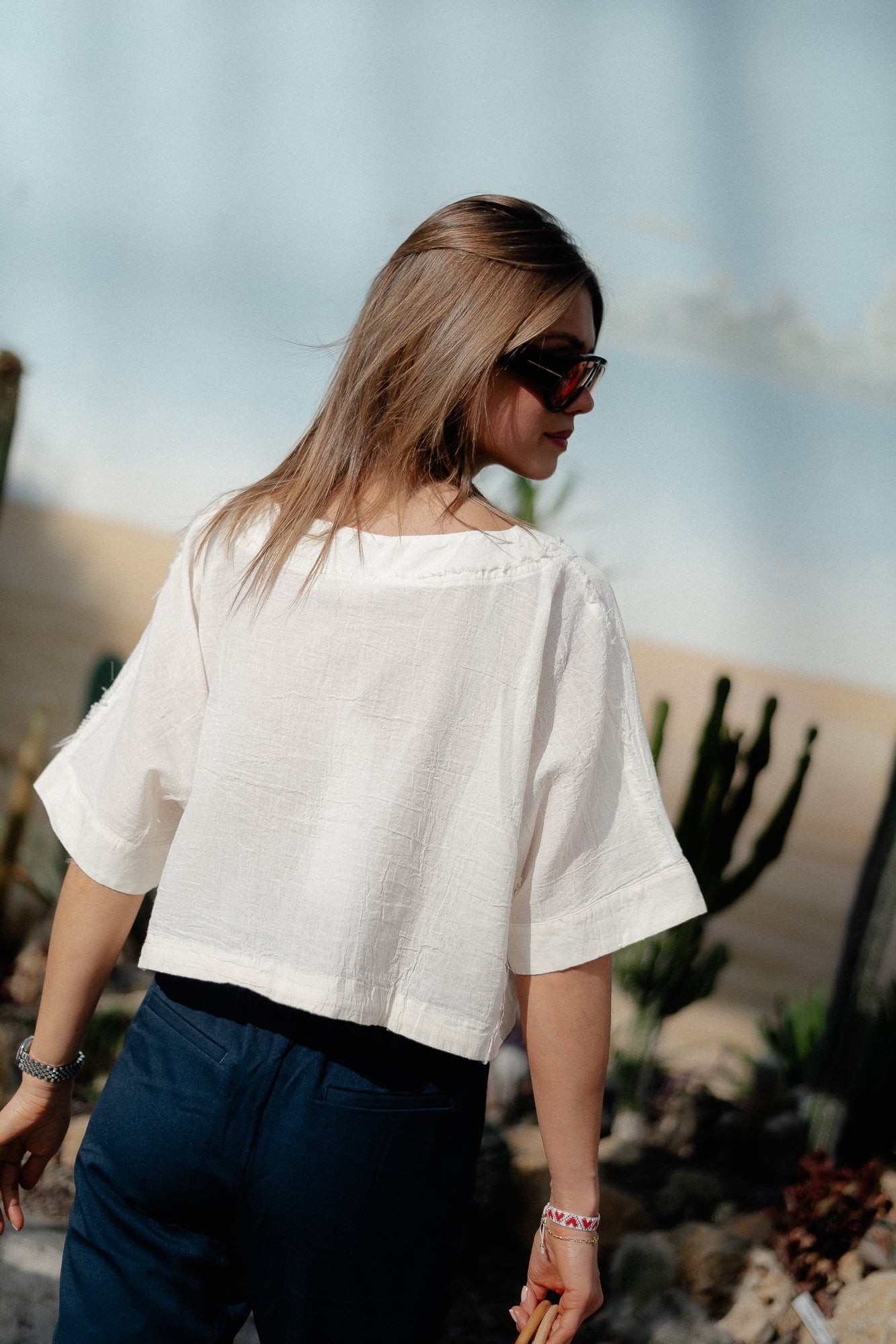 Kaliopi crop top off white