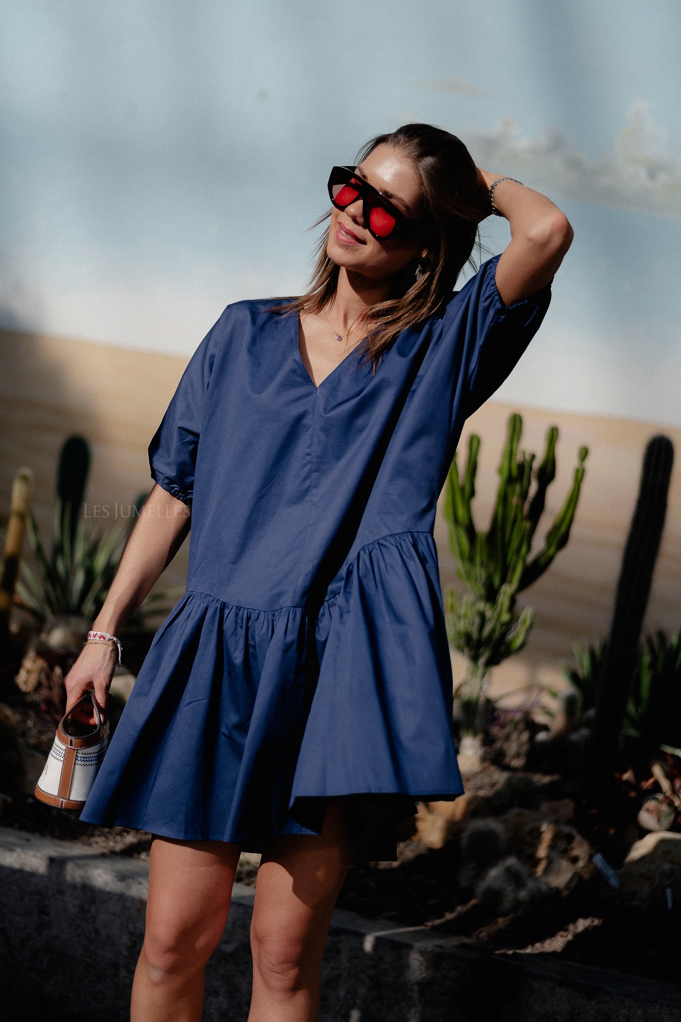 Robe courte Calm bleu marine