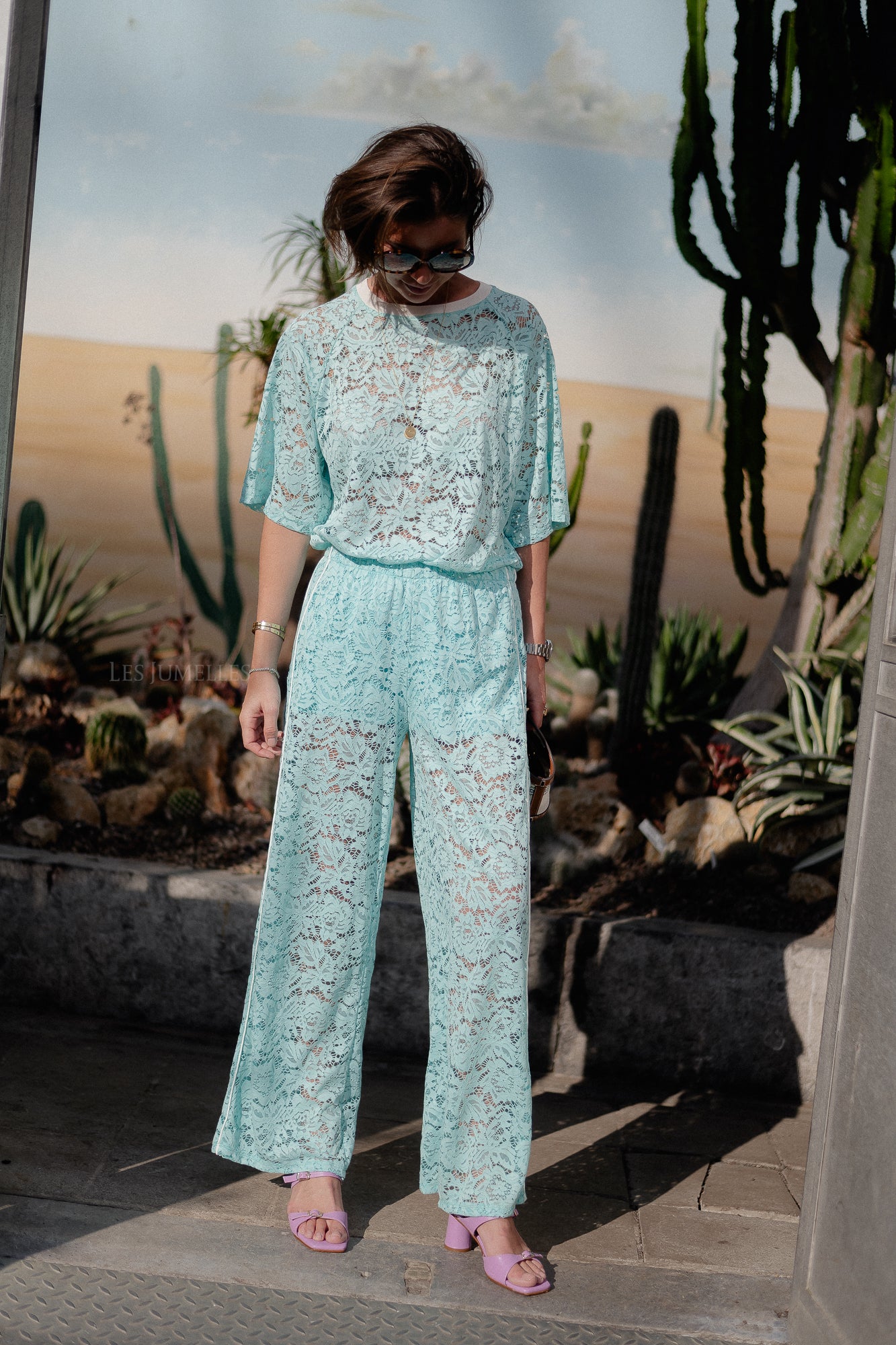 Georgina lace pants turquoise