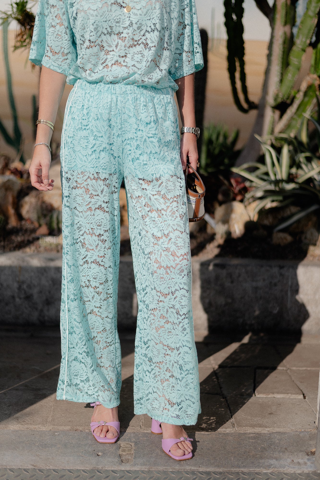 Georgina lace pants turquoise