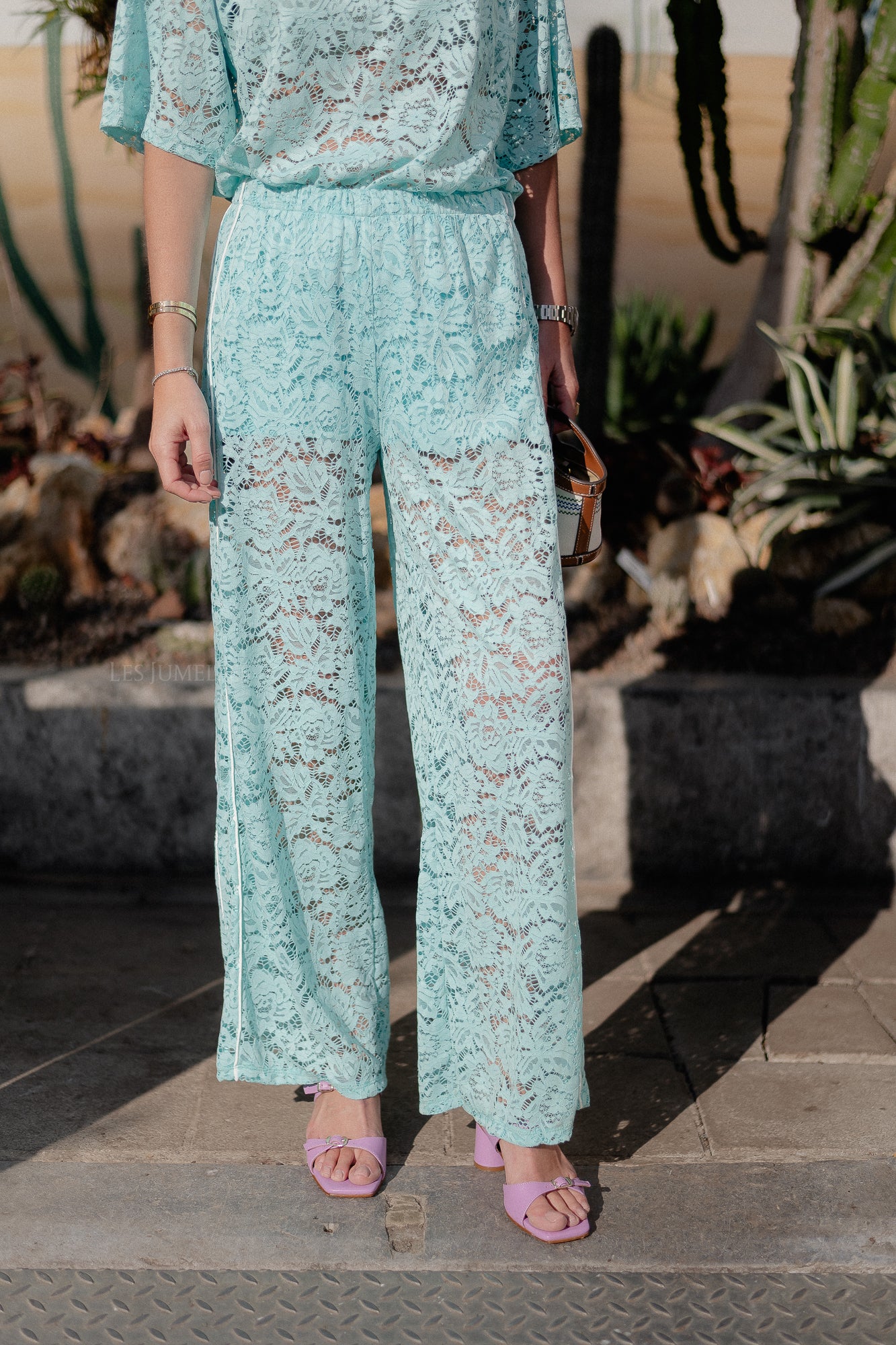 Georgina lace pants turquoise