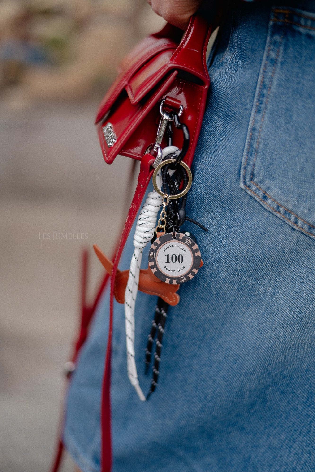 Poker club keychain black/white