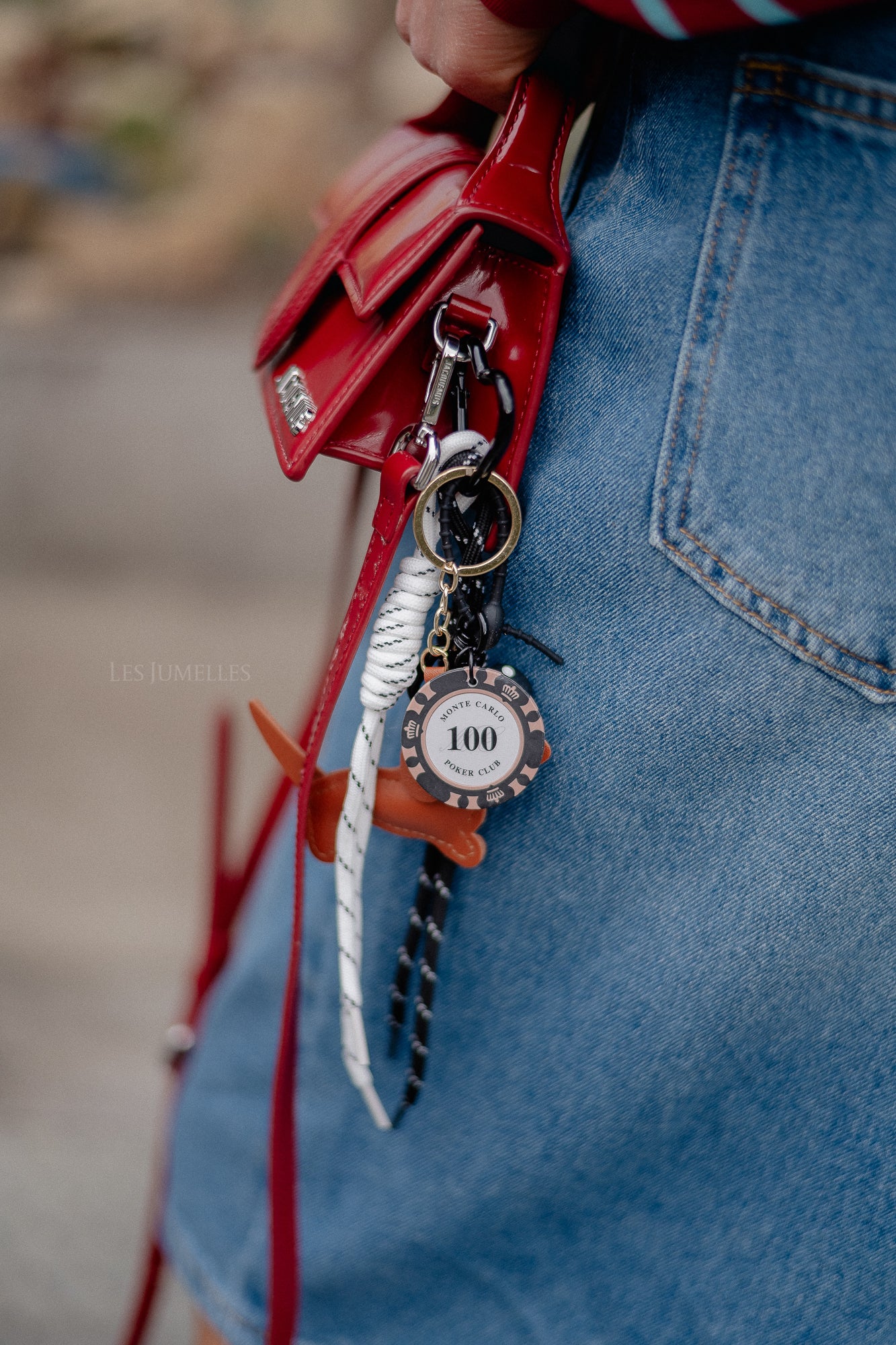 Poker club keychain black/white