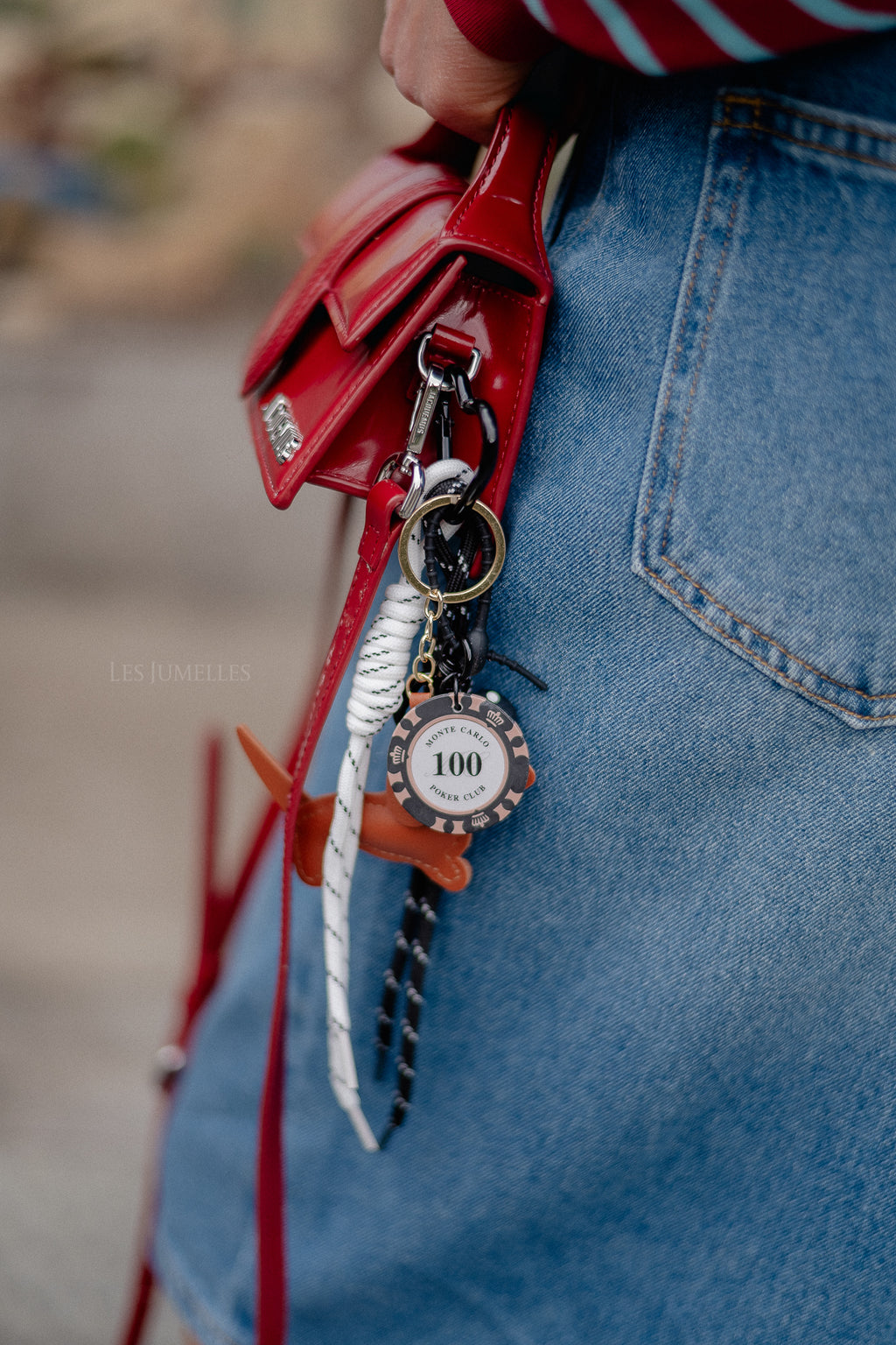 Poker club keychain black/white