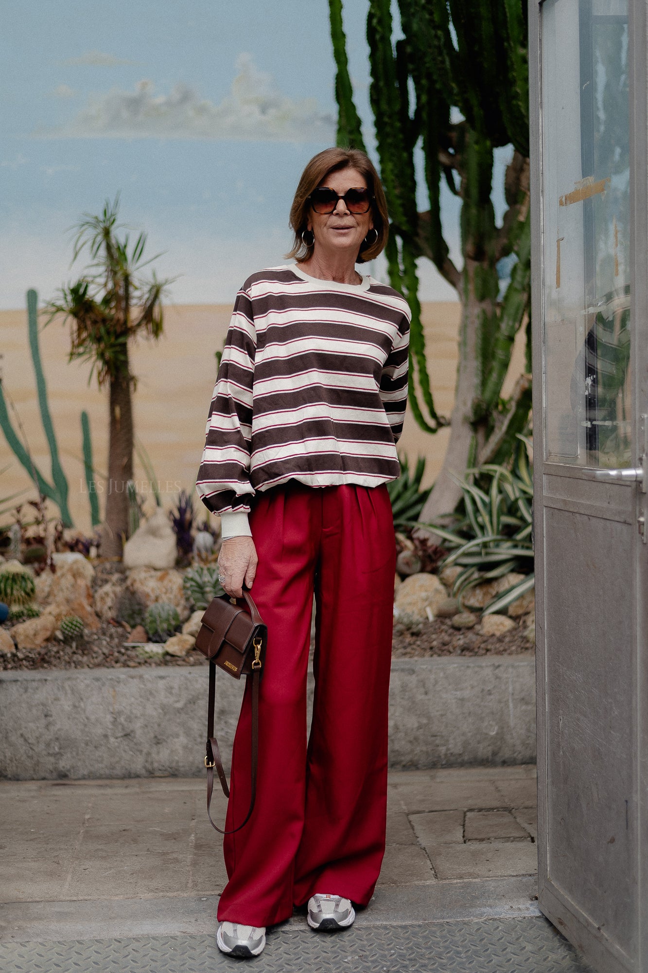 Frances striped sweater hot chocolate/ecru