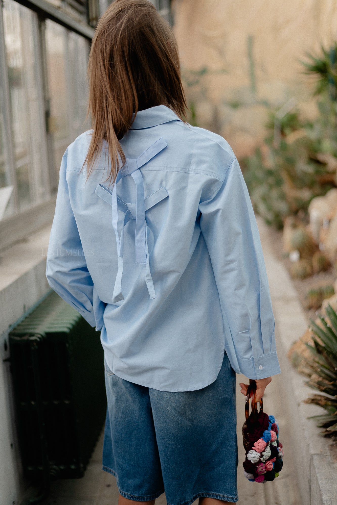 OBJZane LO L/S shirt cornflower blue