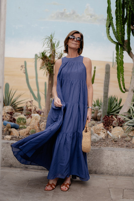 Les Jumelles Lack long dress blue/violet