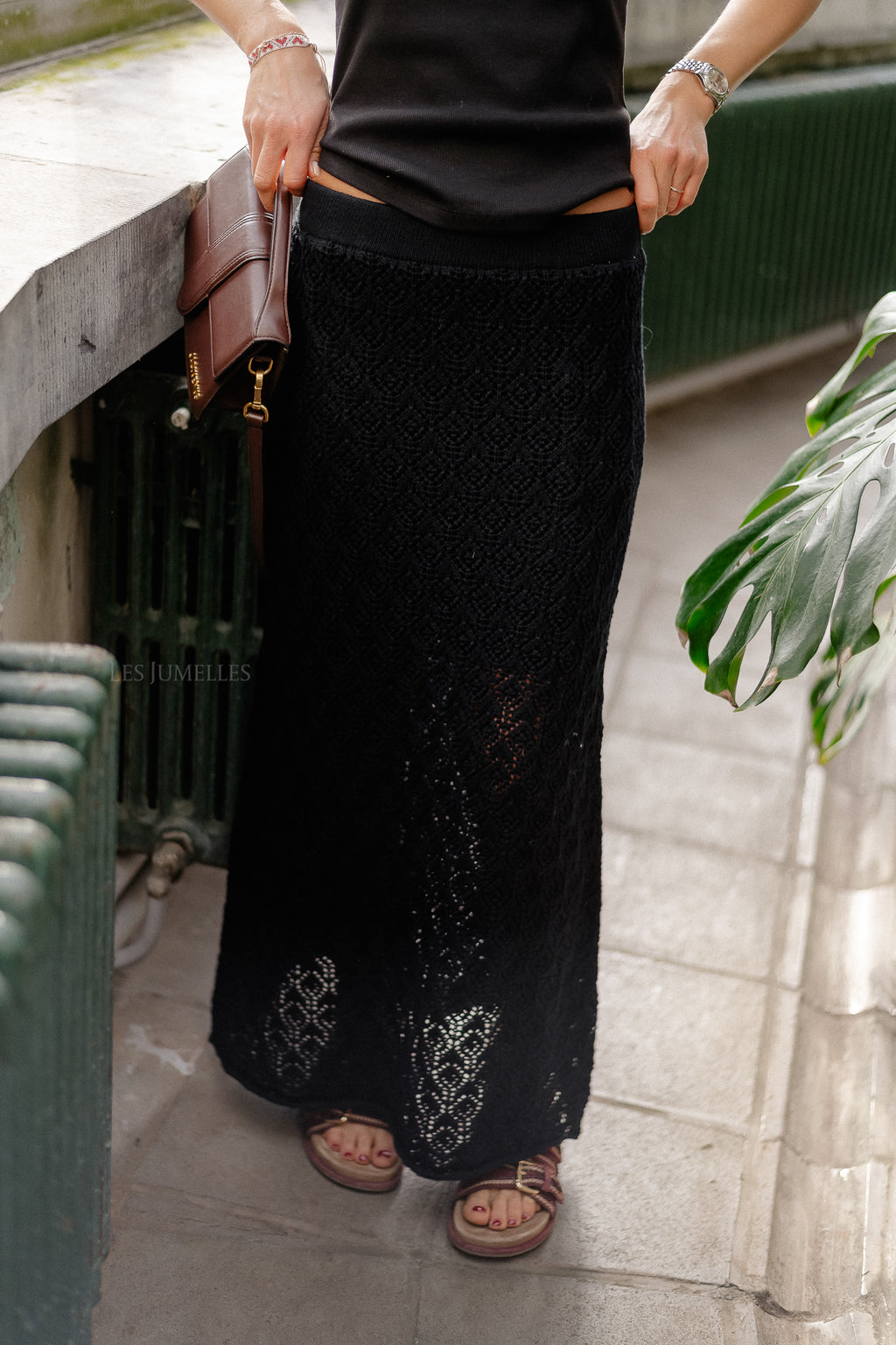 SLFNiva HW knit skirt black