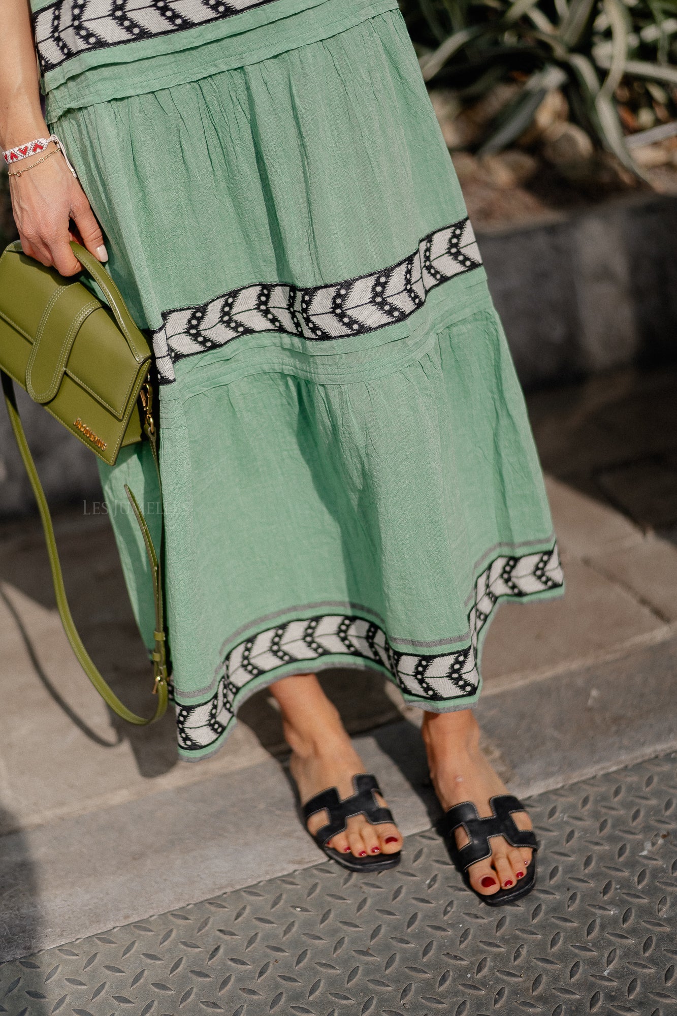 Brilliant long dress green/black