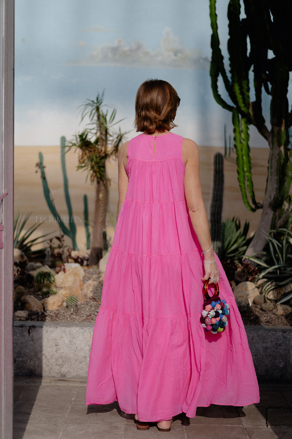 Lack long dress fuchsia