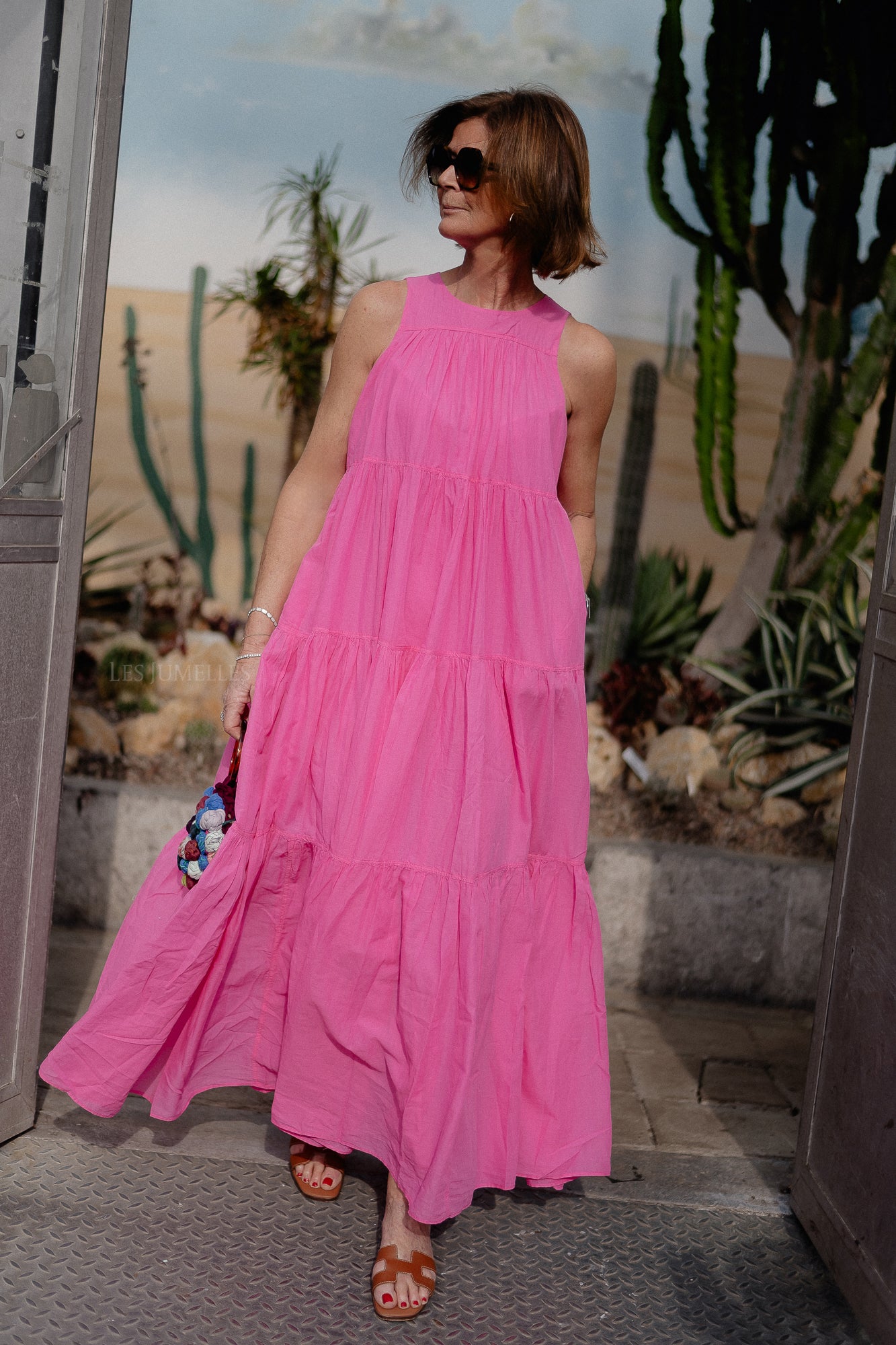 Lack long dress fuchsia