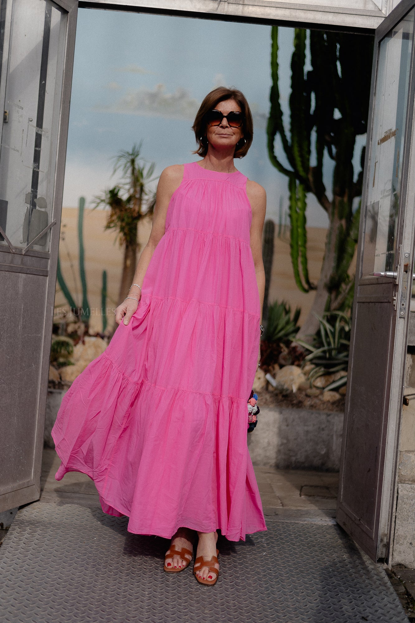 Lack long dress fuchsia