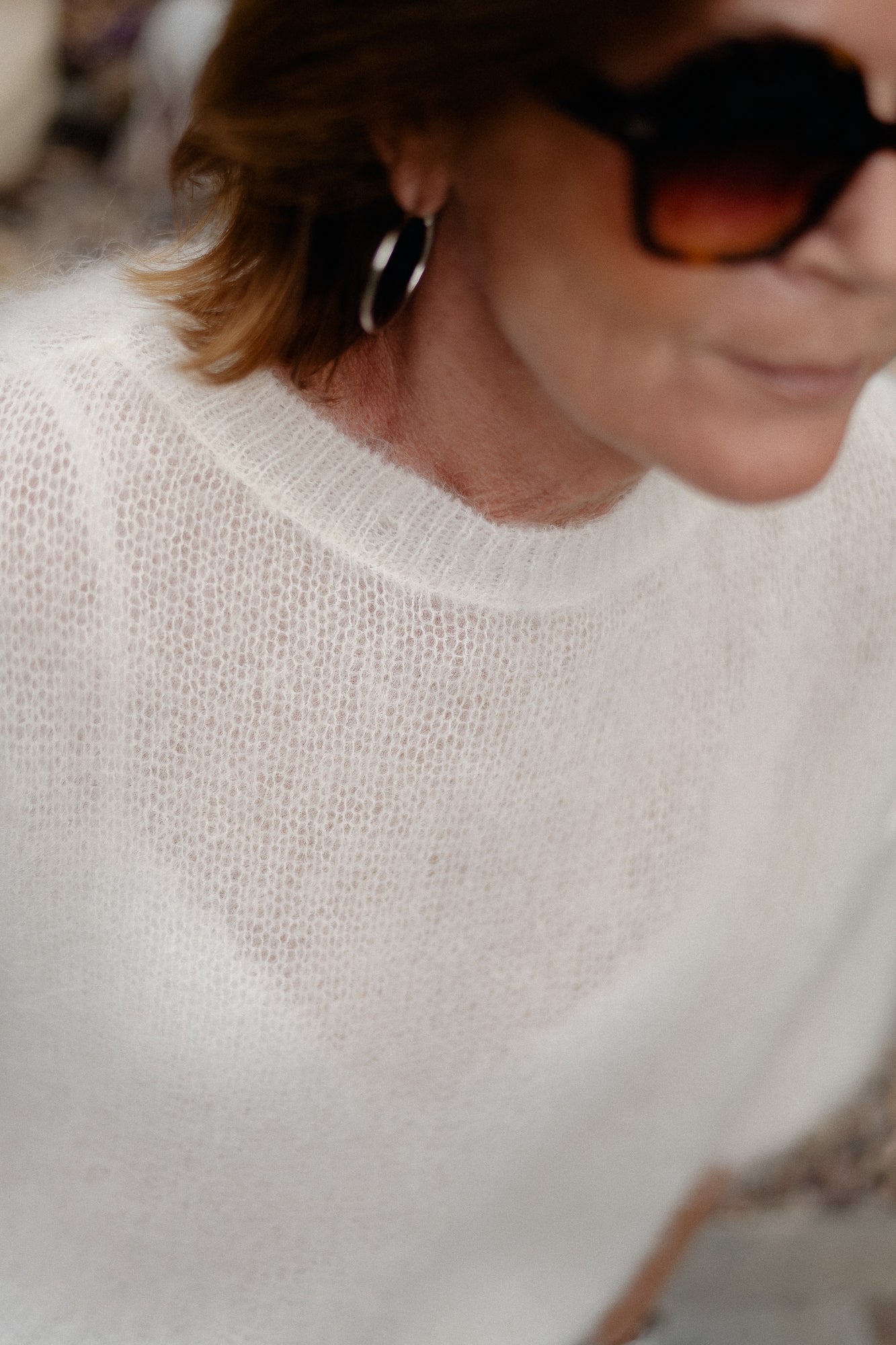 Nova Mohair-Pullover ecru